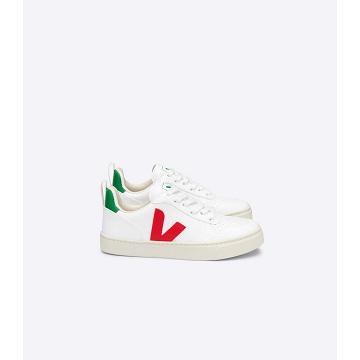 Veja V-10 LACES CWL Cipő Gyerek White/Red | HU 792QMA